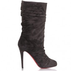 Stivali Christian Louboutin Velours Scrunch 100mm color cioccolato Stivali Christian Louboutin Velours Scrunch 100mm color cioccolato
