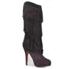 Stivali Christian Louboutin Forever Tina 140mm color rosso scuro