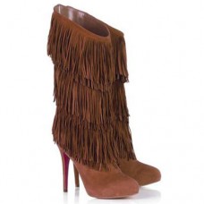 Stivali Christian Louboutin Forever Tina 140mm marroni