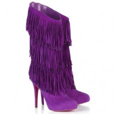 Stivali Christian Louboutin Forever Tina 140mm Parme