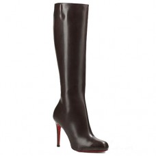 Stivali Christian Louboutin Simple Botta 100mm color cioccolato