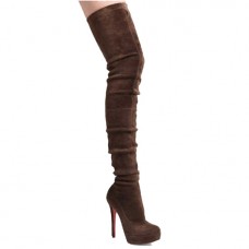 Stivali Christian Louboutin Gazolina 140mm marroni