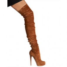 Stivali Christian Louboutin Gazolina 140mm color cioccolato
