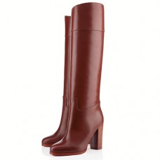 Stivali Christian Louboutin Dartata 80mm color cioccolato
