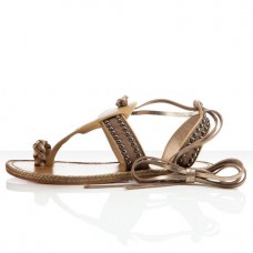 Sandali piatti Christian Louboutin Hola nina color cammello