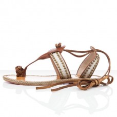 Sandali piatti Christian Louboutin Hola Nina marroni