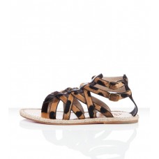 Sandali piatti Christian Louboutin Hola nina con stampa leopardata