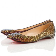 Christian Louboutin Gozul Strass Ballerines Dark Parme