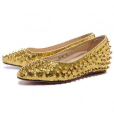 Ballerine con borchie Christian Louboutin Pigalle oro
