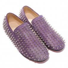 Mocassini Christian Louboutin Rolling Spikes color Parme