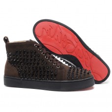 Sneakers Christian Louboutin Louis Spikes color cioccolato Sneakers Christian Louboutin Louis Spikes color cioccolato
