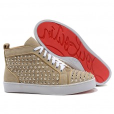 Sneakers Christian Louboutin Louis Silver Spikes Beige Sneakers Christian Louboutin Louis Silver Spikes Beige