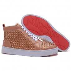 Sneakers Christian Louboutin Louis Gold Spikes color tortora Sneakers Christian Louboutin Louis Gold Spikes color tortora