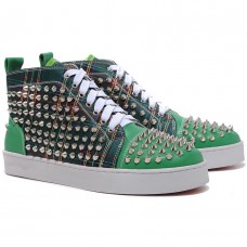 Sneakers Christian Louboutin Louis Spikes verdi