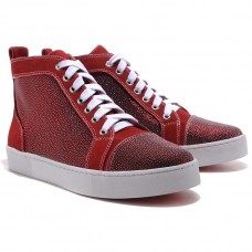 Sneakers Christian Louboutin Louis TarTaupe rosse