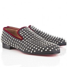Mocassini Christian Louboutin Rollerboy Spikes blu navy