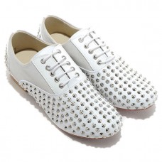 Mocassini Christian Louboutin Fred Spikes bianchi