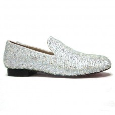 Mocassini Christian Louboutin Strass bianchi