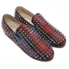 Mocassini Christian Louboutin Rollerboy Spikes rossi