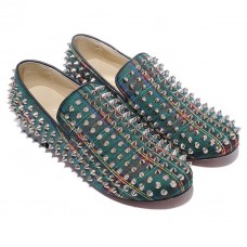 Mocassini Christian Louboutin Rollerboy Spikes verdi