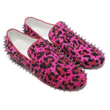 Mocassini Christian Louboutin Rollerboy Spikes Rose Matador