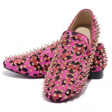 Mocassini Christian Louboutin Rollerboy Spikes Rose Matador