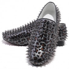 Mocassini Christian Louboutin Rollerboy Spikes grigi