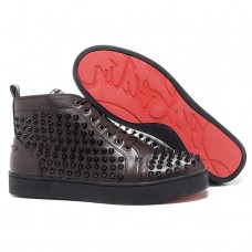 Sneakers Christian Louboutin Louis Spikes color cioccolato Sneakers Christian Louboutin Louis Spikes color cioccolato