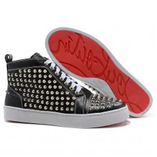 Sneakers Christian Louboutin Louis Silver Spikes nere Sneakers Christian Louboutin Louis Silver Spikes nere