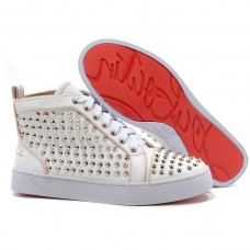 Sneakers Christian Louboutin Louis Silver Spikes bianche
