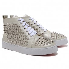 Sneakers Christian Louboutin Louis Silver Spikes Beige Sneakers Christian Louboutin Louis Silver Spikes Beige