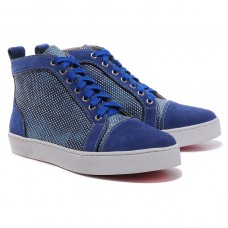 Sneakers Christian Louboutin Louis con strass blu Sneakers Christian Louboutin Louis con strass blu