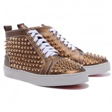 Sneakers Christian Louboutin Louis Gold Spikes color bronzo
