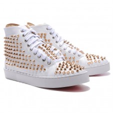 Sneakers Christian Louboutin Louis Gold Spikes bianche Sneakers Christian Louboutin Louis Gold Spikes bianche
