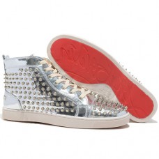 Sneakers Christian Louboutin Louis Spikes argento Sneakers Christian Louboutin Louis Spikes argento