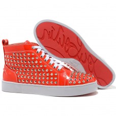 Sneakers Christian Louboutin Louis Spikes arancioni