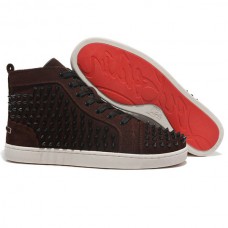 Sneakers Christian Louboutin Louis Spikes marroni