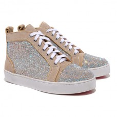 Sneakers Christian Louboutin Louis Strass color tortora Sneakers Christian Louboutin Louis Strass color tortora