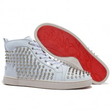 Sneakers Christian Louboutin Louis Spikes bianche