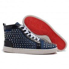 Sneakers Christian Louboutin Louis Spikes blu