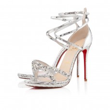 Sandali Christian Louboutin Monocronana 120mm Argento