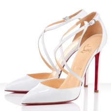 Décolleté Christian Louboutin Crosspiga 120mm bianche