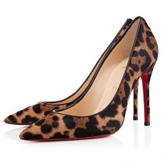Décolleté Christian Louboutin Decollete 554 100mm con stampa leopardata
