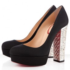 Décolleté Christian Louboutin Bois Dore 140mm Nero/Argento