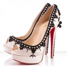 Décolleté Christian Louboutin Torero 140mm con punta aperta, colore nude