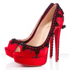 Décolleté Christian Louboutin Torero 140mm con punta aperta, rosse