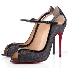 Décolleté Christian Louboutin 1en8 100mm con punta aperta, nere
