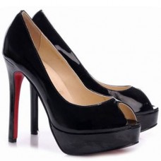 Décolleté Christian Louboutin Altadama 140mm con punta aperta, nere Décolleté Christian Louboutin Altadama 140mm con punta aperta, nere