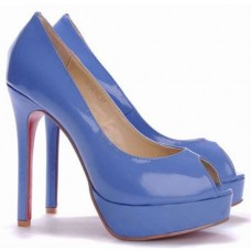 Décolleté Christian Louboutin Altadama 140mm con punta aperta, colore blu Décolleté Christian Louboutin Altadama 140mm con punta aperta, colore blu