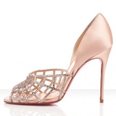 Décolleté Christian Louboutin Aranea 100mm con punta aperta, colore nude Décolleté Christian Louboutin Aranea 100mm con punta aperta, colore nude